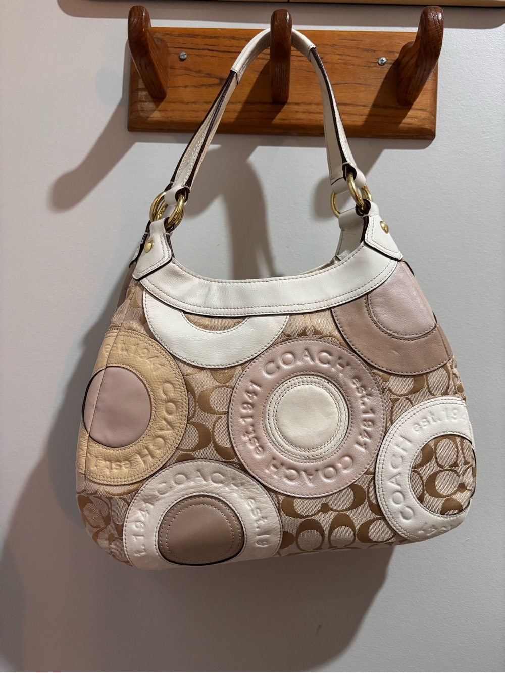 Coach Vintage Y2K Maggie Pierced Circle Patchwork Shoulder Bag F18824